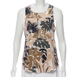 rag & bone silk printed sleeveless blouse